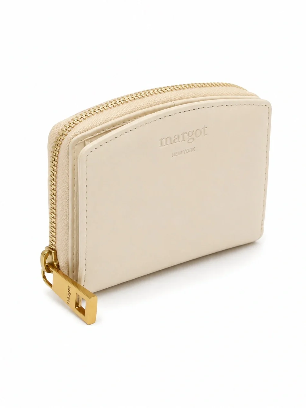 Margot Gina Compact Leather Wallet Off White Cream